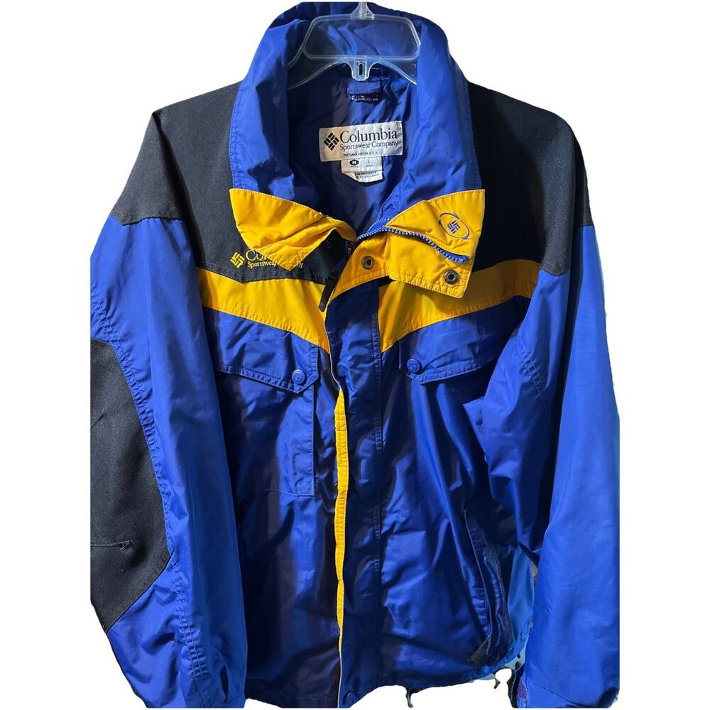 Columbia Mens M Blue Shell Jacket Ski Snow board Rain Winter Coat Boulder Ridge